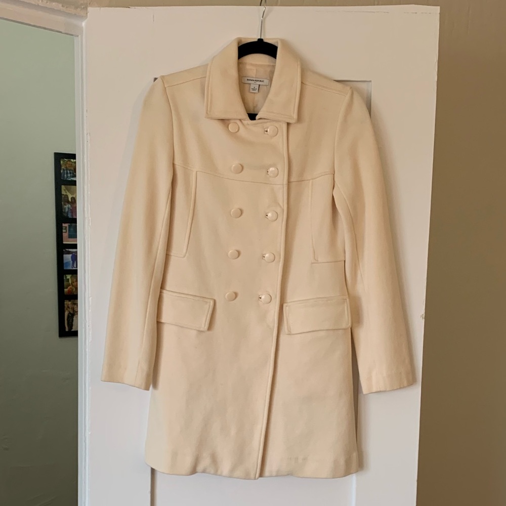 Double breasted Cream Peacoat